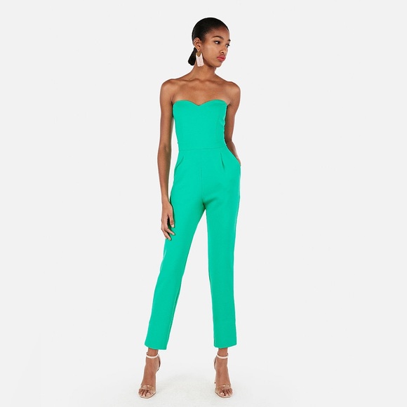 Express Pants - EXPRESS: Size (00/XS) Strapless Sweetheart Neck Jumpsuit in Bright Aqua, bnwt